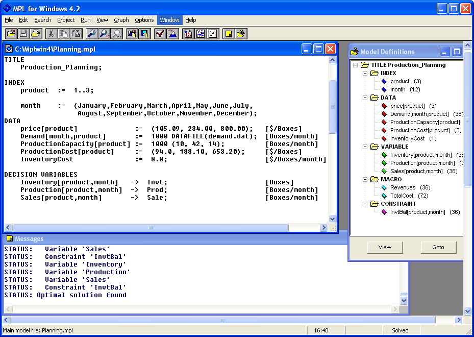 MPL Model Development Environment